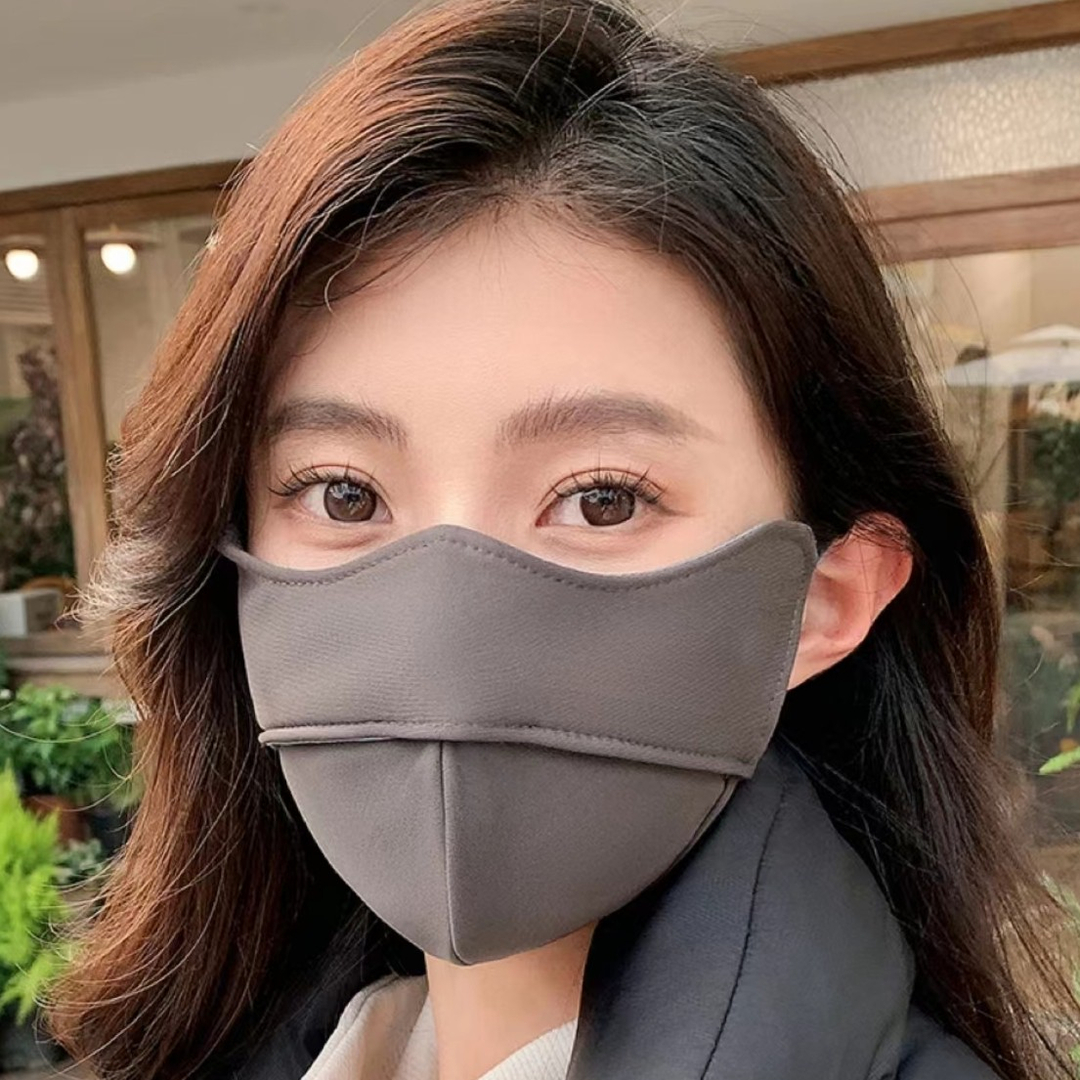 5D立体鱼骨口罩加绒版女秋冬防风防尘立体显脸小保暖口罩防紫外线