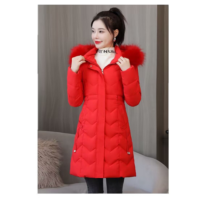 中长款棉服女秋冬季新款修身显瘦高档棉袄保暖毛领女士厚棉衣外套