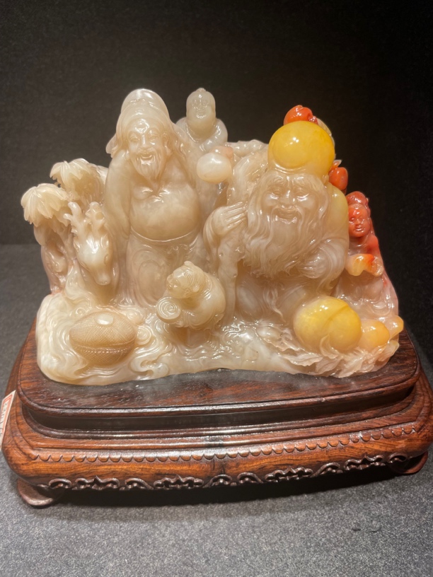 寿山石山水田黄印章印摆件貔貅手把件石雕工艺品入门玄关奇石