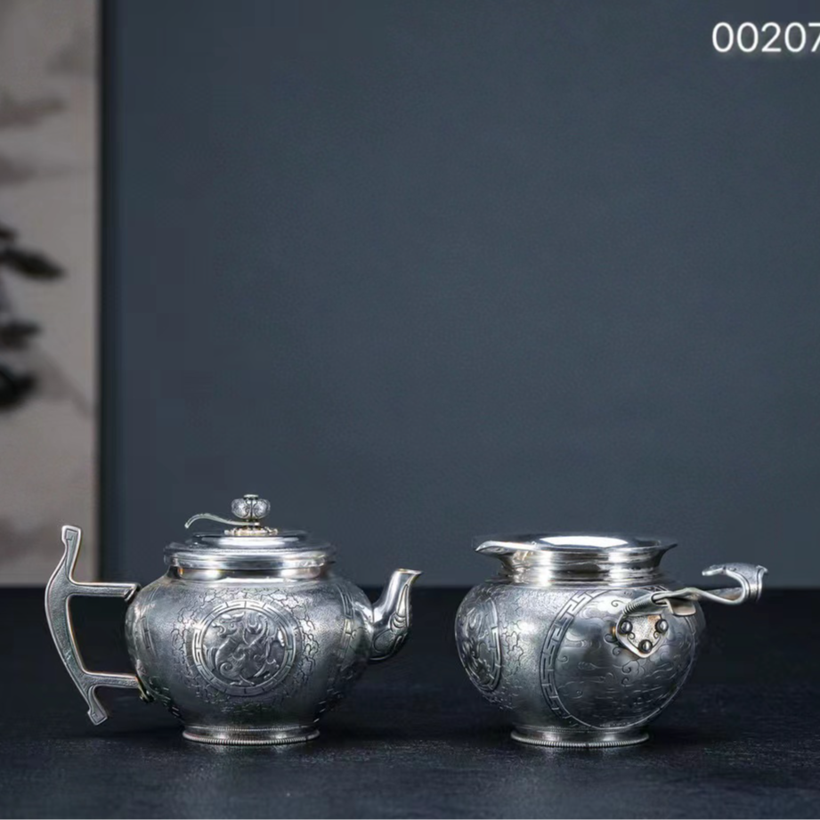 【慕雨手作】段六一、 段六二大师制饕餮套装 手工泡茶壶 公道杯    