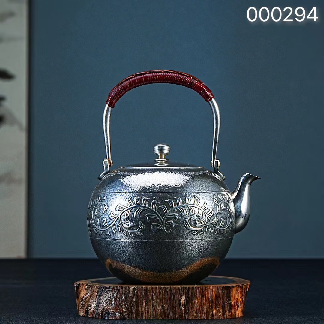 【半山工坊】纯手工日式烧水壶家用银壶足银999银茶具银壶