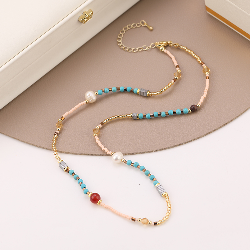 铜合金项链 女款手工情侣简约素圈彩色渐变小众单圈糖果色1698