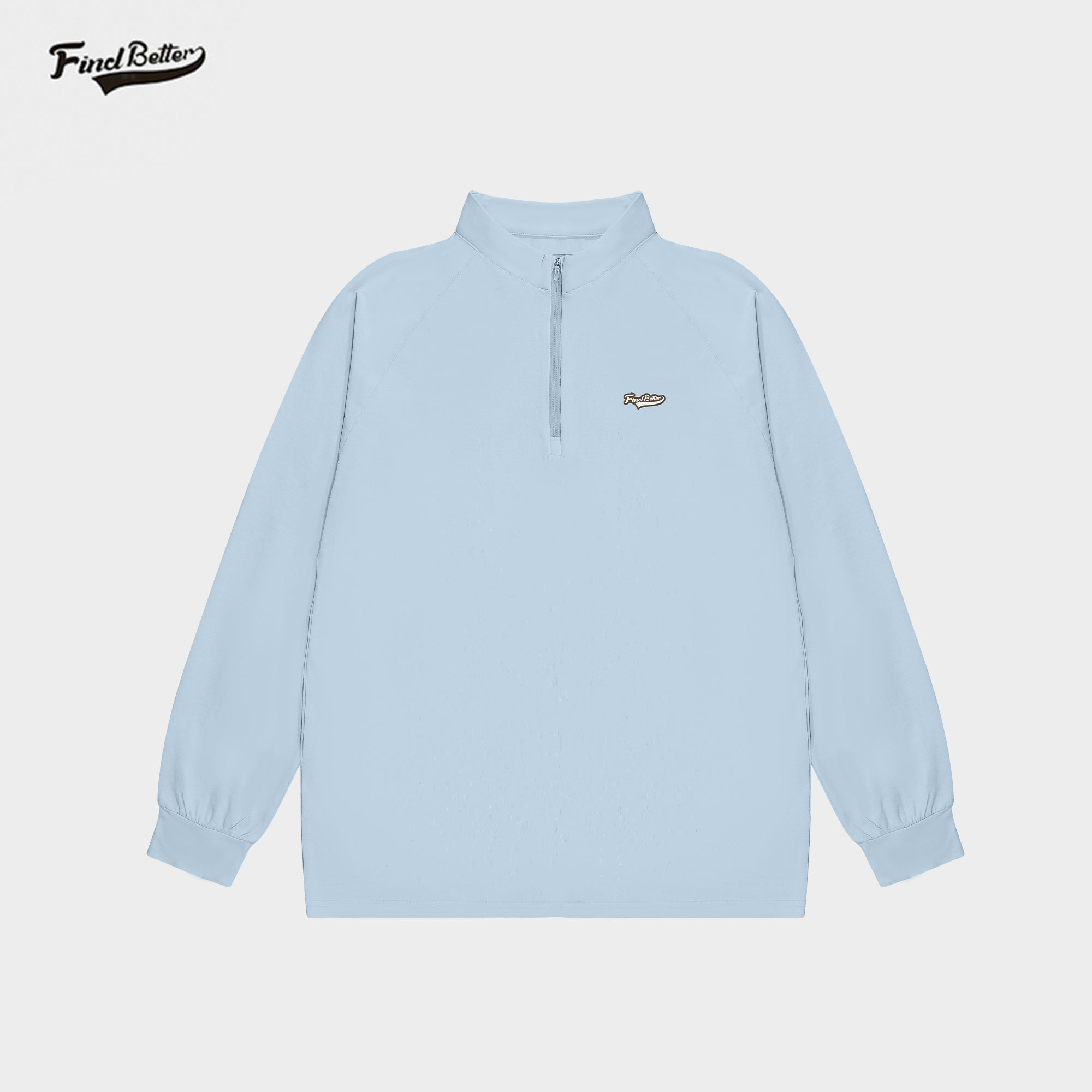 运动立领亨利领中性透气速干运动T恤时尚休闲男士长袖半拉链-204