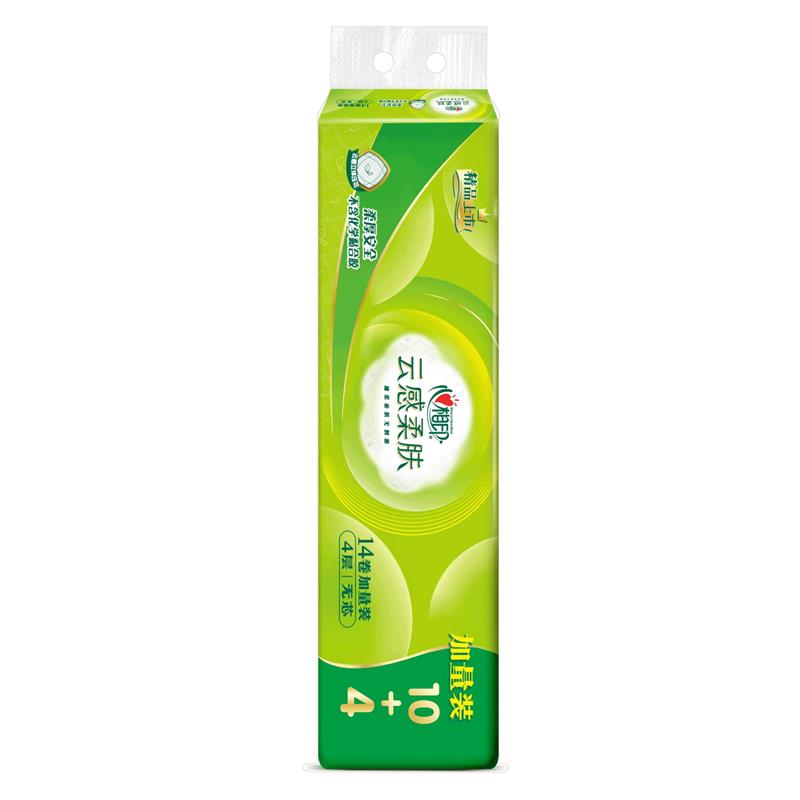 心相印云感系列（无芯）卫生纸四层压花14卷*120克