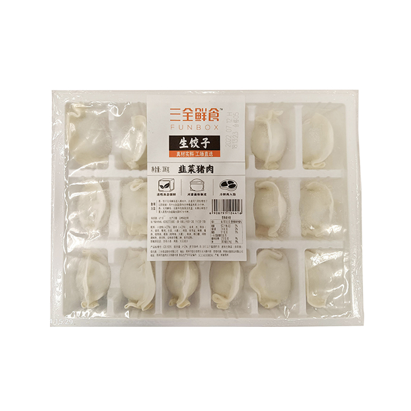 三全鲜食韭菜猪肉生饺子306g