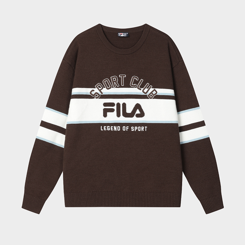 FILA/斐乐【亲肤绵羊毛】男女同款学院风舒适编织衫毛衣F11M419401F