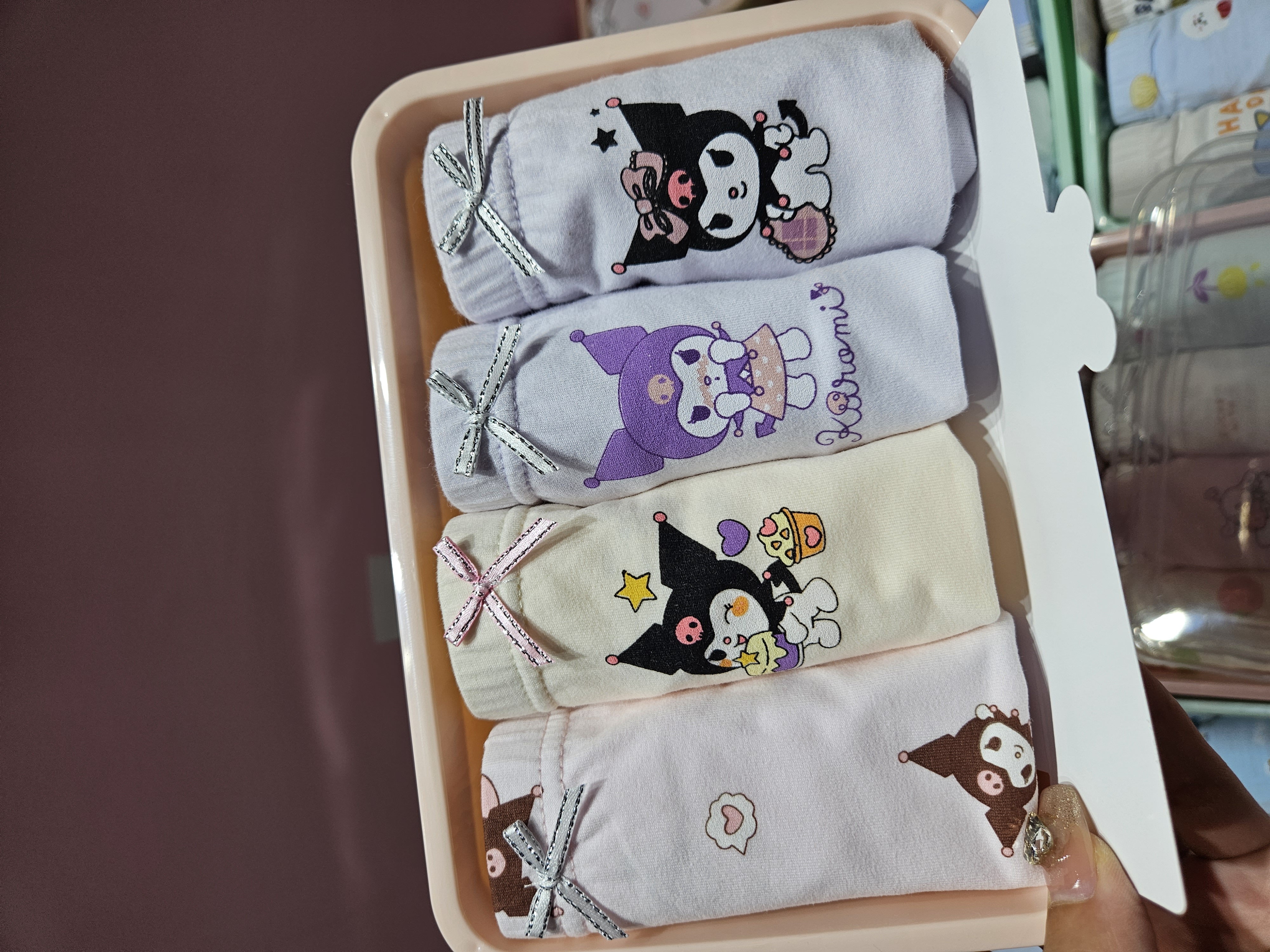 女童内裤学生平角底裤长绒棉女孩透气四角裤女盒装4条儿童打底