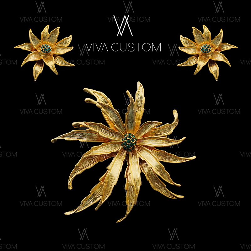 合金合成锆石胸针 (花语系列)灵动绽放花卉套装Y