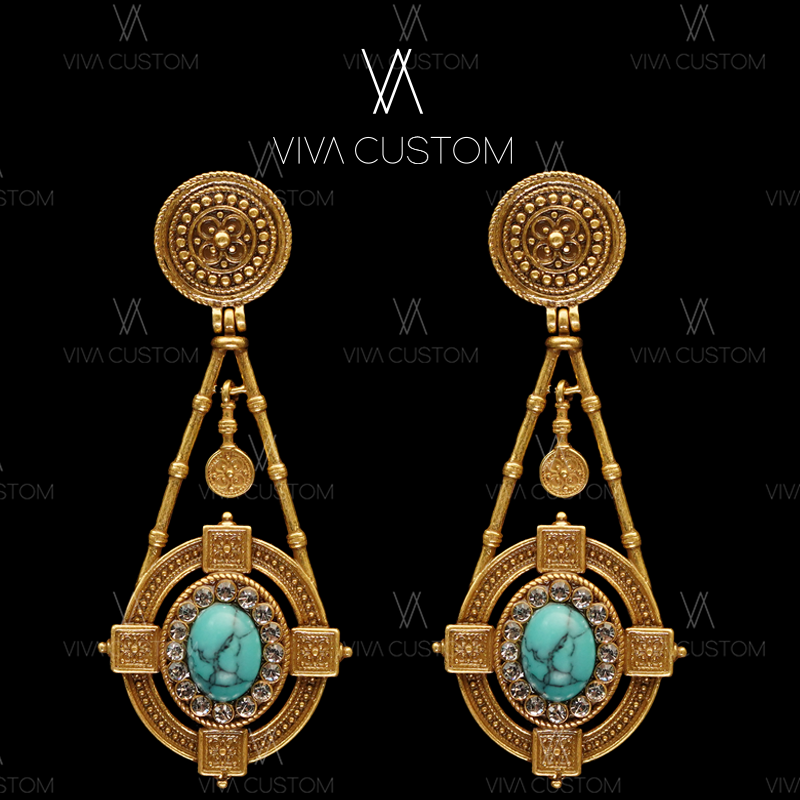 合金合成锆石耳饰 （精工系列）西洋复古流苏耳钉