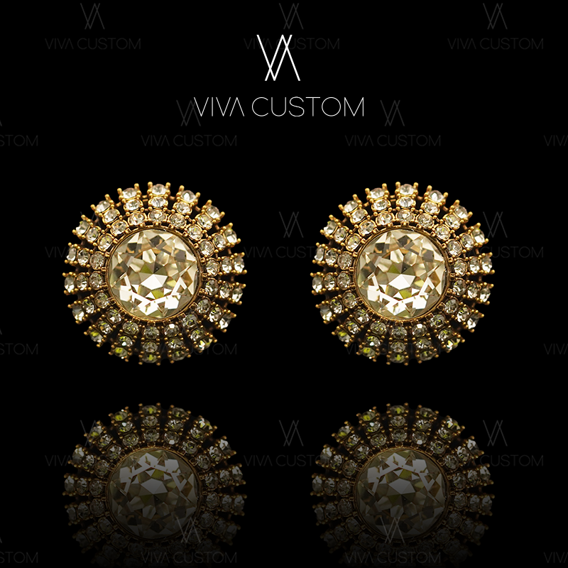 （精工系列）中古精致优雅闪耀星辰圆形耳钉