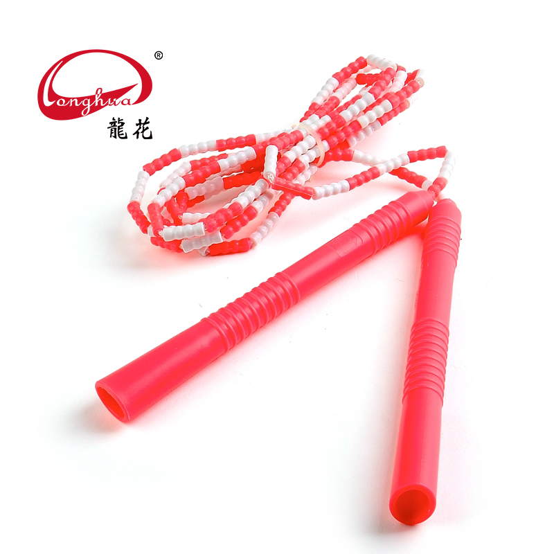 龙花跳绳中小学生团体3.6米花样竹珠节花式交互中长绳子