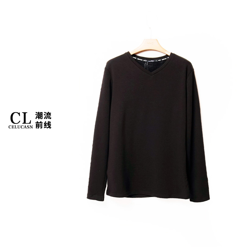 OAVF2R87#秋冬棉质V领修身内搭保暖内衣秋衣男女同款上衣