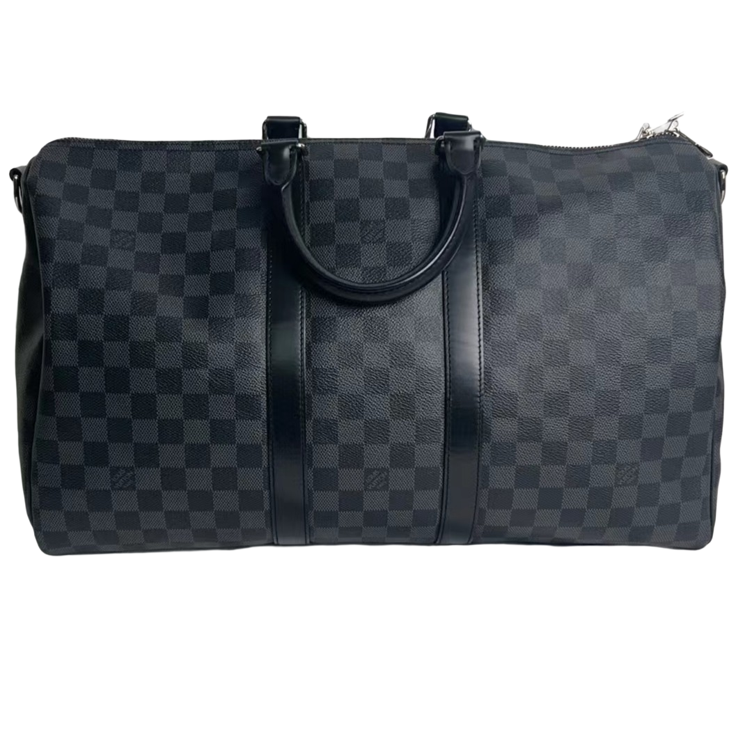 95新 LouisVuitton/路易威登 lv黑棋盘格keepall45旅行包117900