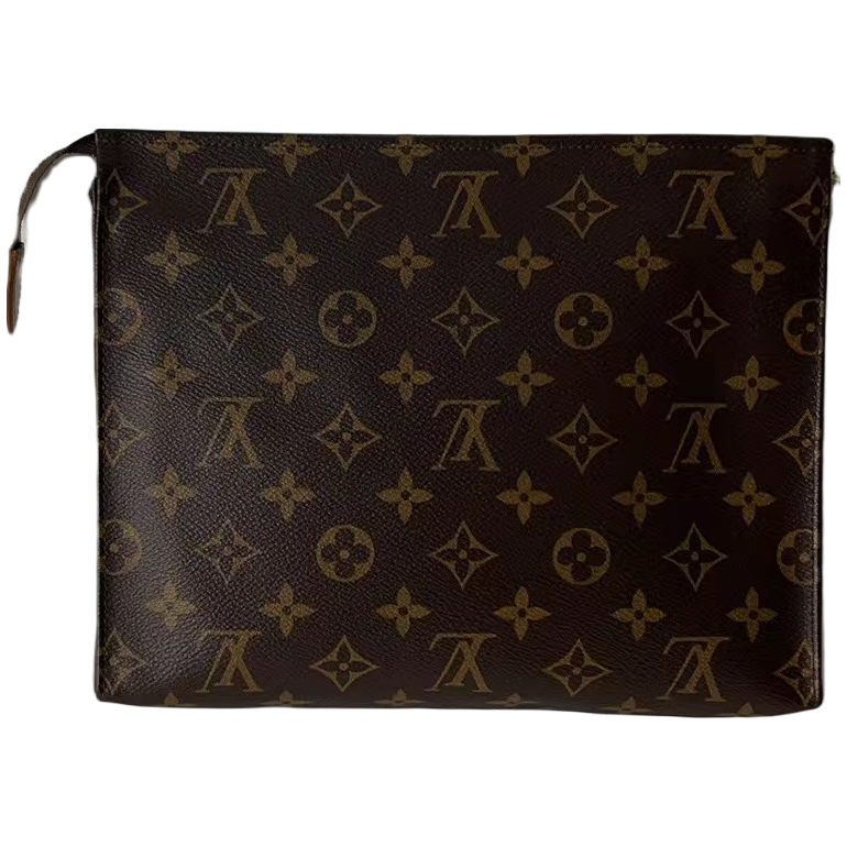 95新 LouisVuitton/路易威登 lv/老花经典洗漱包男士棕色奢侈中号