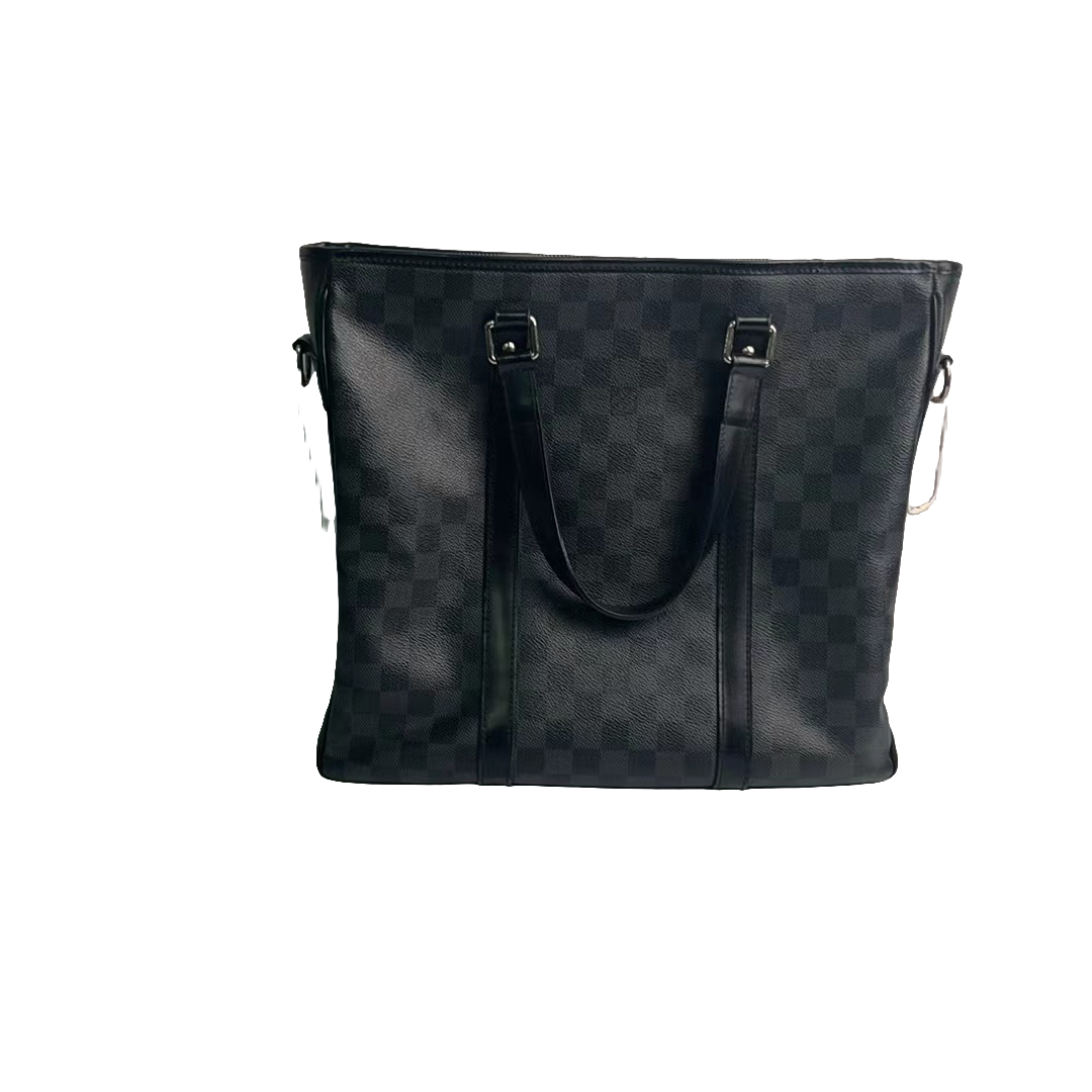 95新 LouisVuitton/路易威登 LV/黑色小号棋盘格托特包郭（966300）