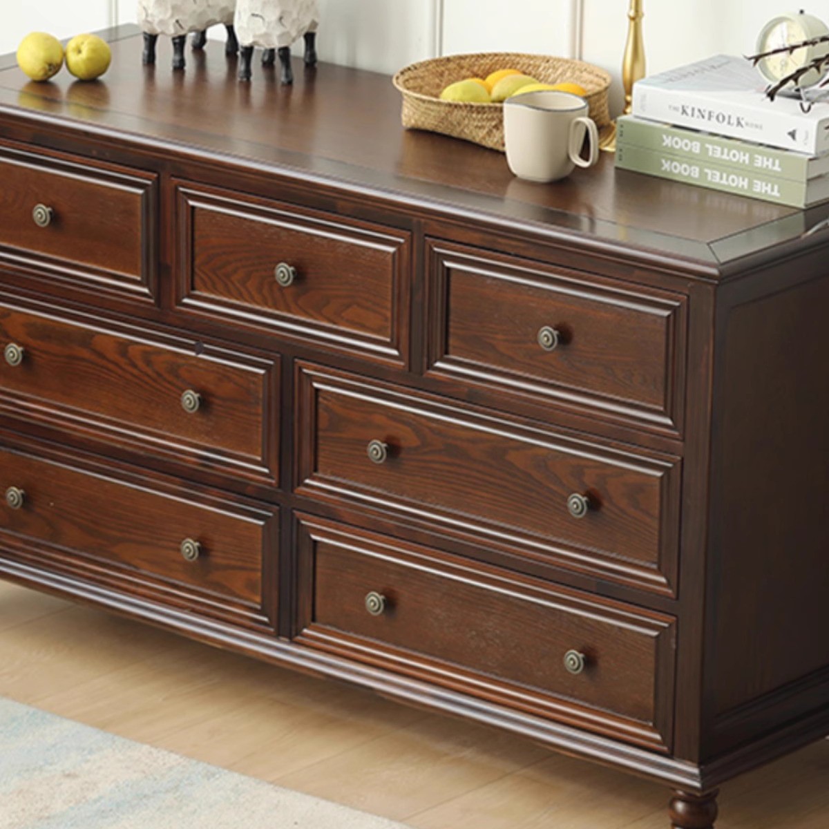美式实用五斗柜客厅收纳九斗柜抽屉柜六斗柜卧室电视柜实木斗柜