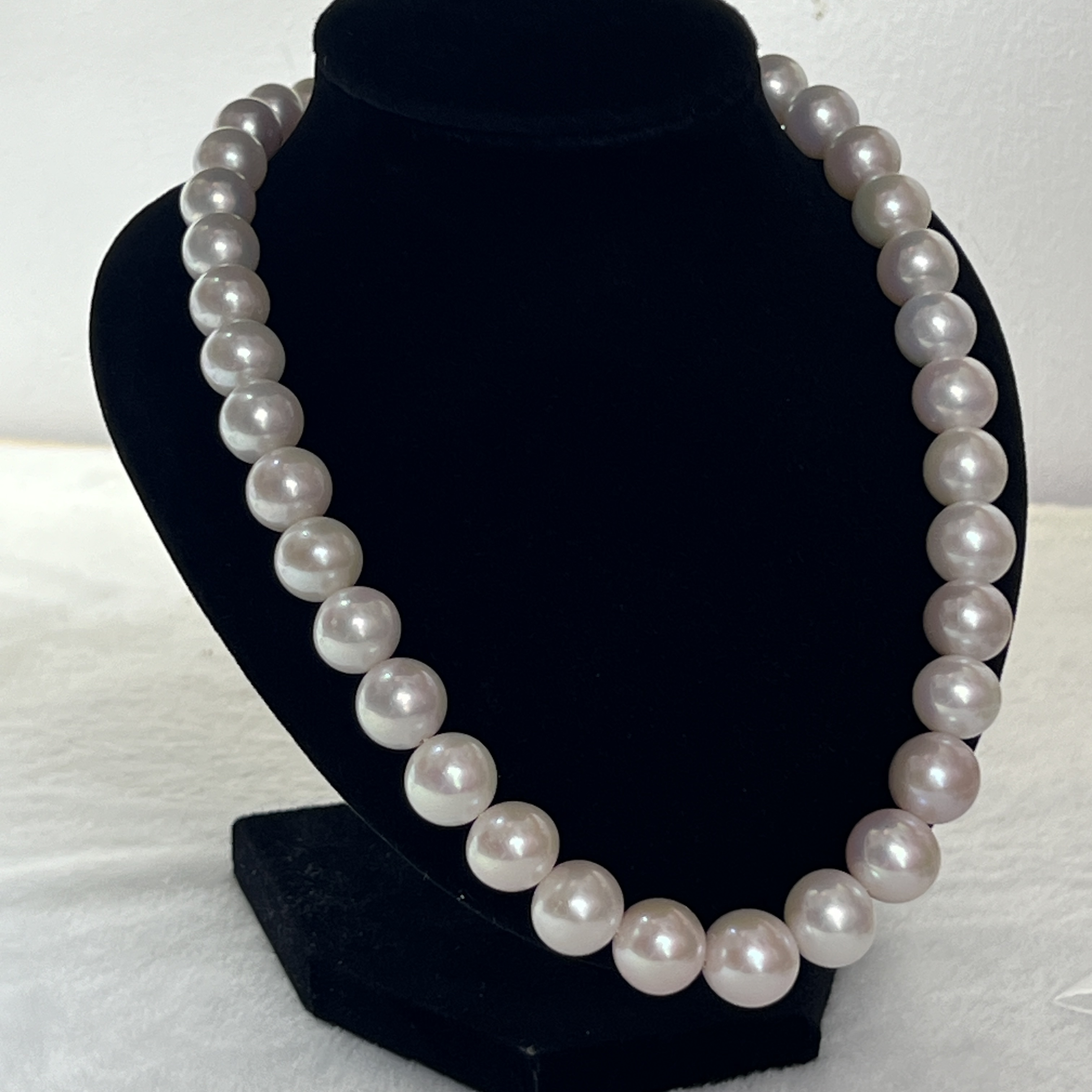 菲伯尔家倪妮同款强光满珠项链S925银镶嵌经典优雅大珍珠项链女