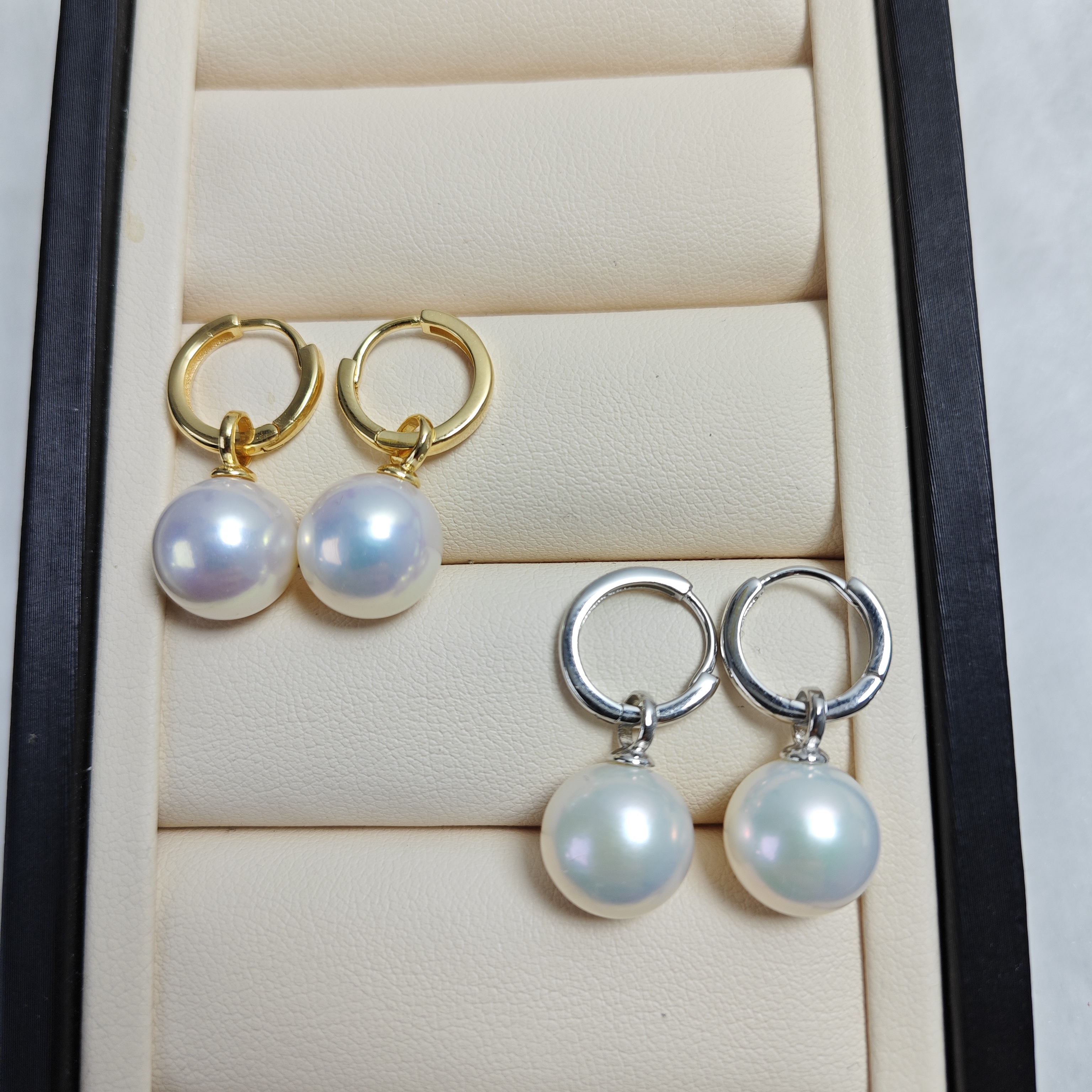 菲伯尔家 素耳圈 S925银镶嵌淡水珍珠时尚百搭 多样性发一