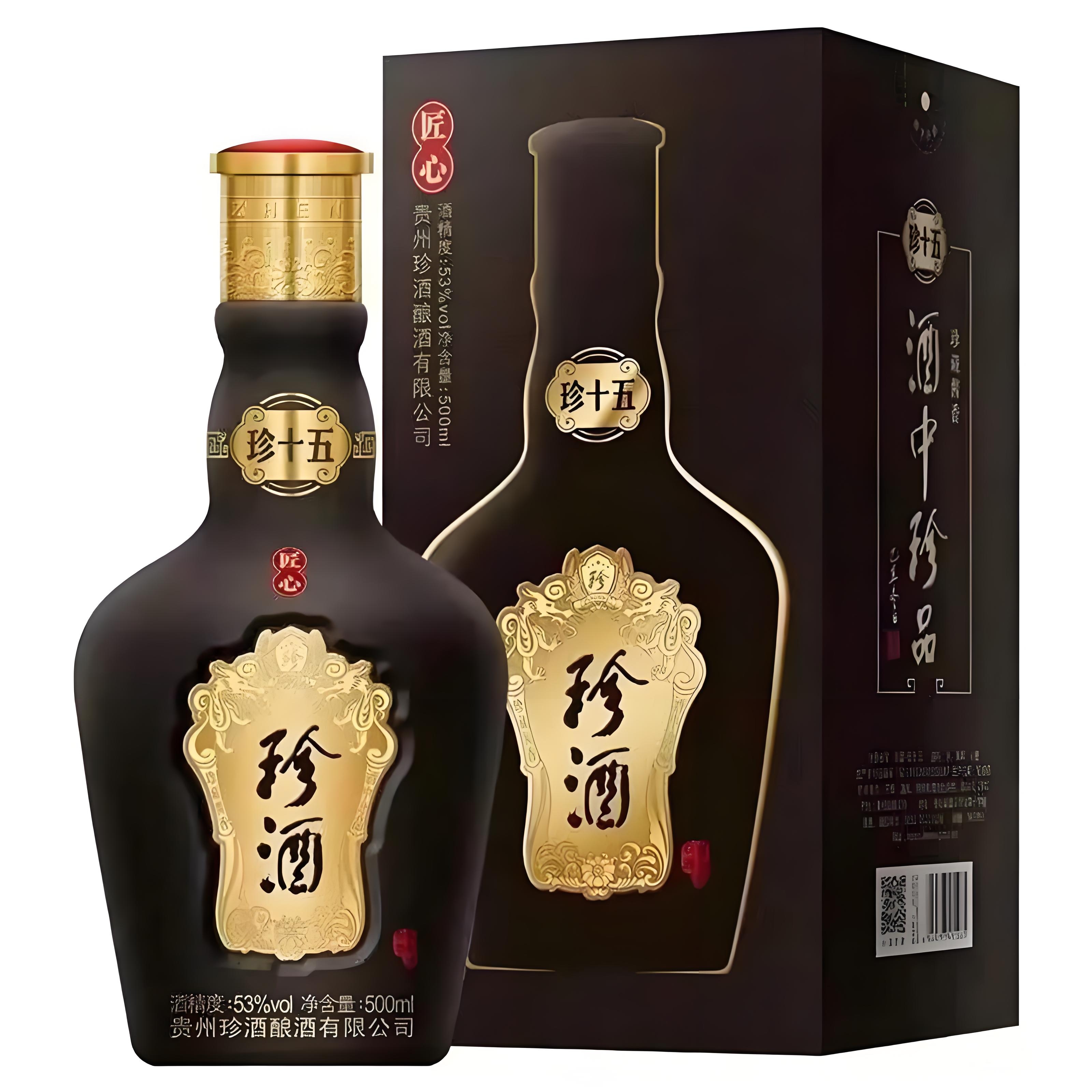 珍酒第三代珍十五酱香型白酒53度500ml53度