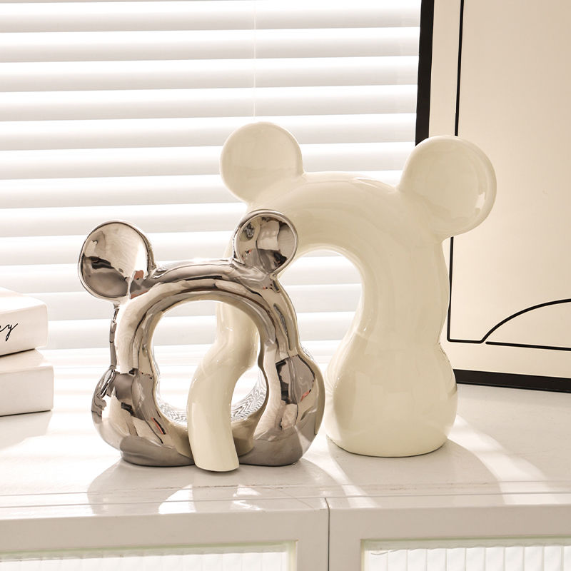 高级感奶油软装电视柜办公餐桌陶瓷花瓶布置拍照摄影道具装饰摆件