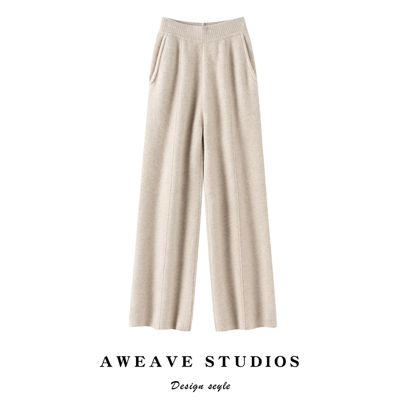 封神裤！高级感山羊绒阔腿裤女！加厚秋冬宽松休闲加厚直筒羊绒长裤