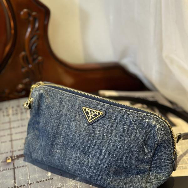 95新 Prada/普拉达 大吉中古3/已改造)Prada普拉达丹宁相机斜挎包