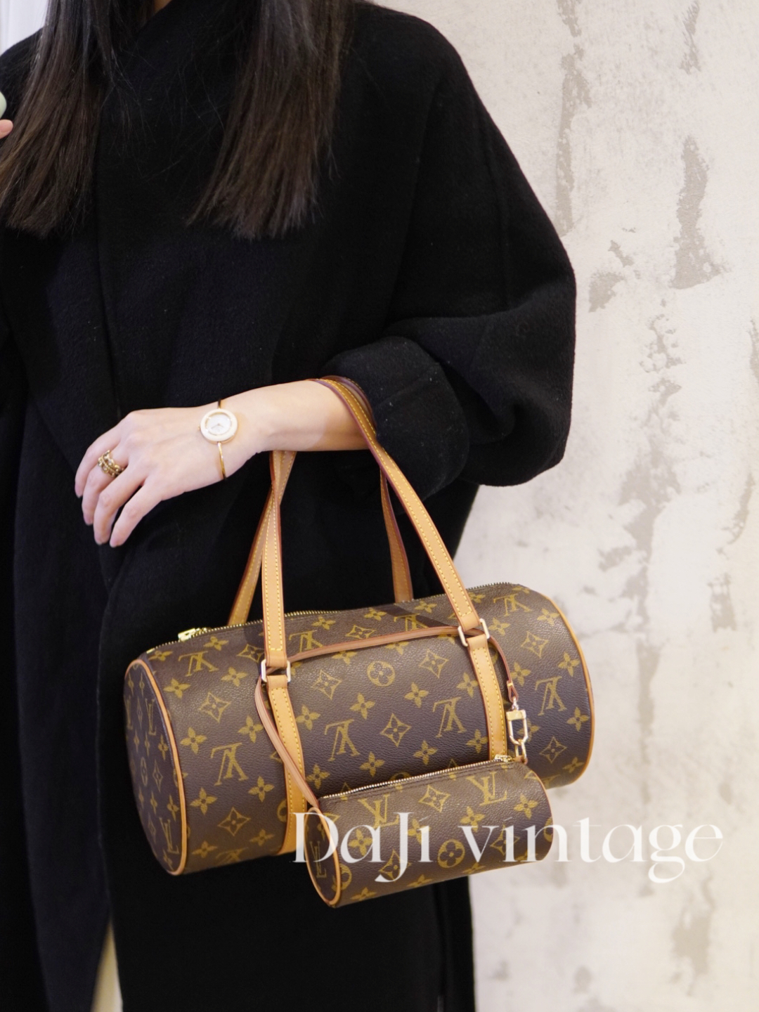 95新 LouisVuitton/路易威登 大吉中古/LV黄皮巴比龙30子母包