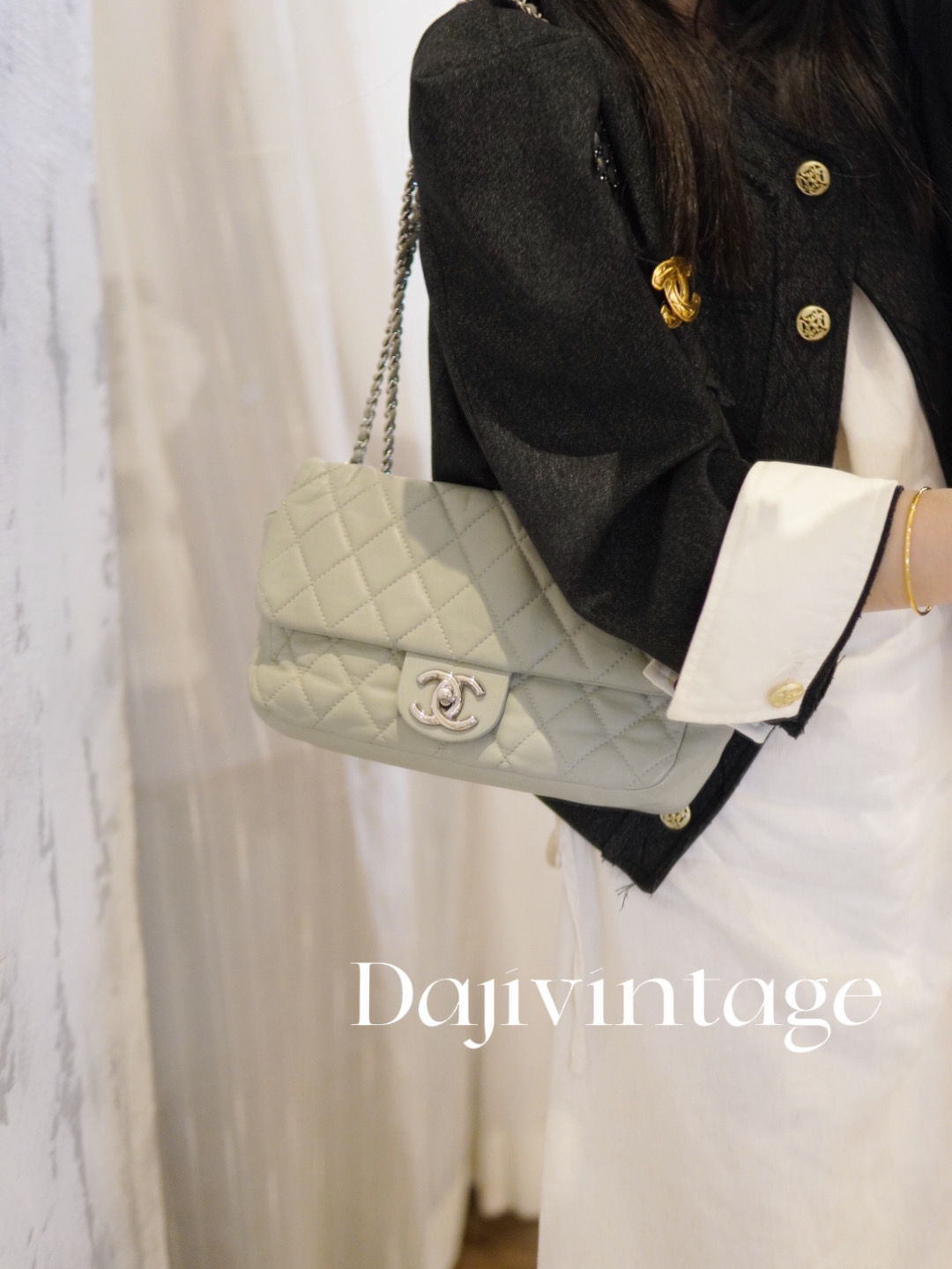 95新 Chanel/香奈儿 大吉中古/Chanel香奈儿银扣云朵单肩包