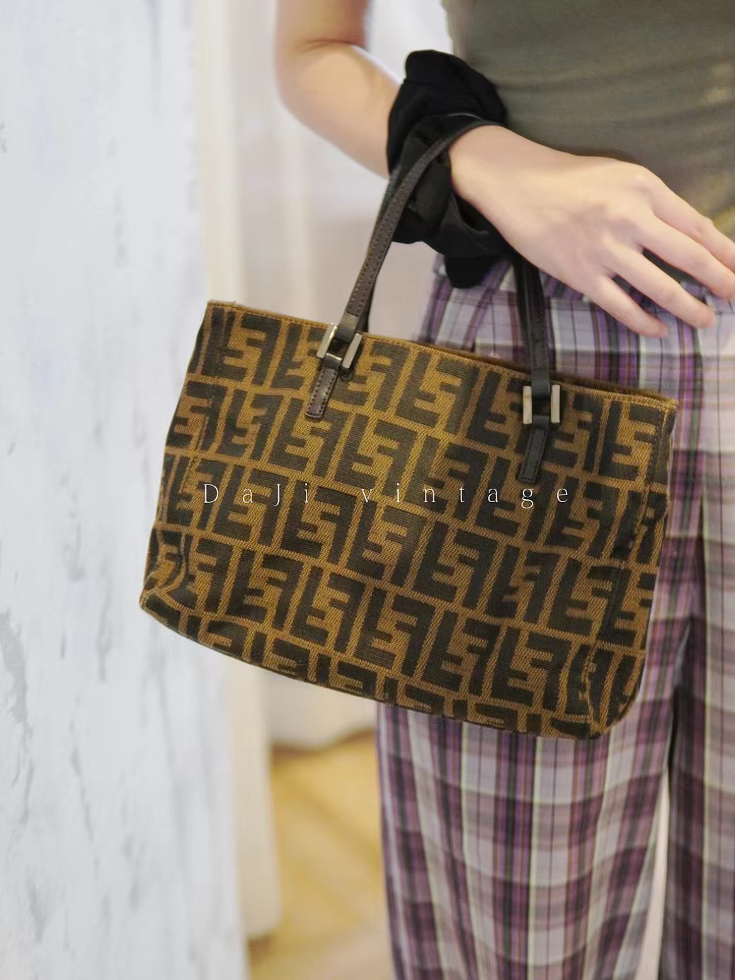 95新 FENDI/芬迪 大吉中古/Fendi老花手提托特包