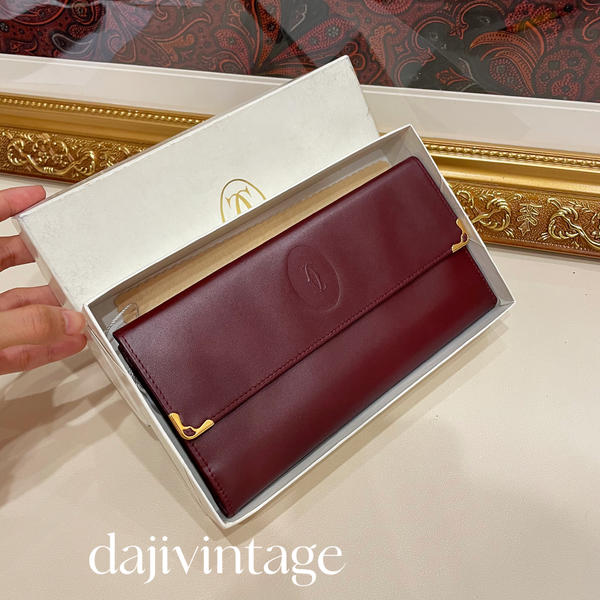 大吉中古/卡地亚波尔多红钱包