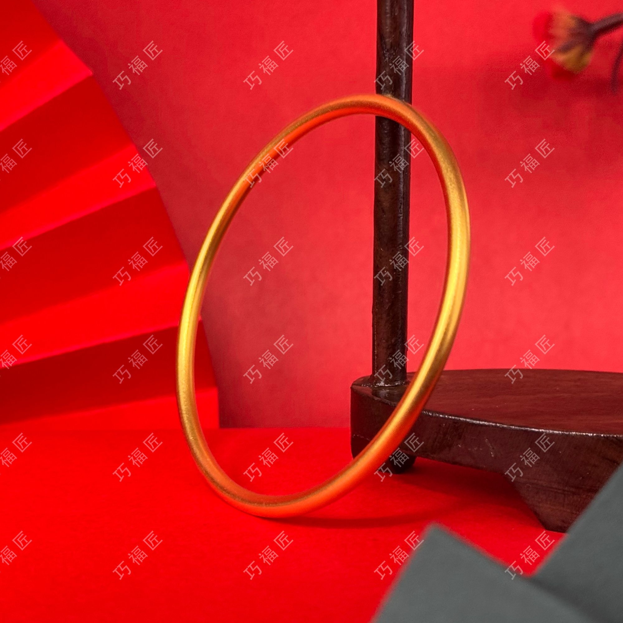 足银手镯 古法素圈手镯厚包工艺实心百搭款 时尚传承简约经典