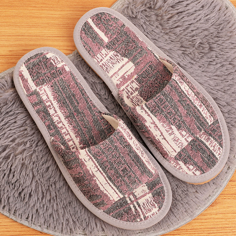 夏季软底室内布艺防滑静音软底居家室内布拖鞋男女通头家用棉麻