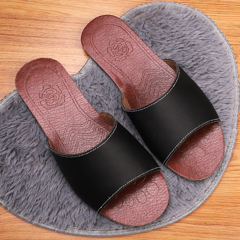 真皮凉拖鞋夏季居家室内地板防滑皮拖鞋女男超薄牛筋底拖鞋居拖鞋