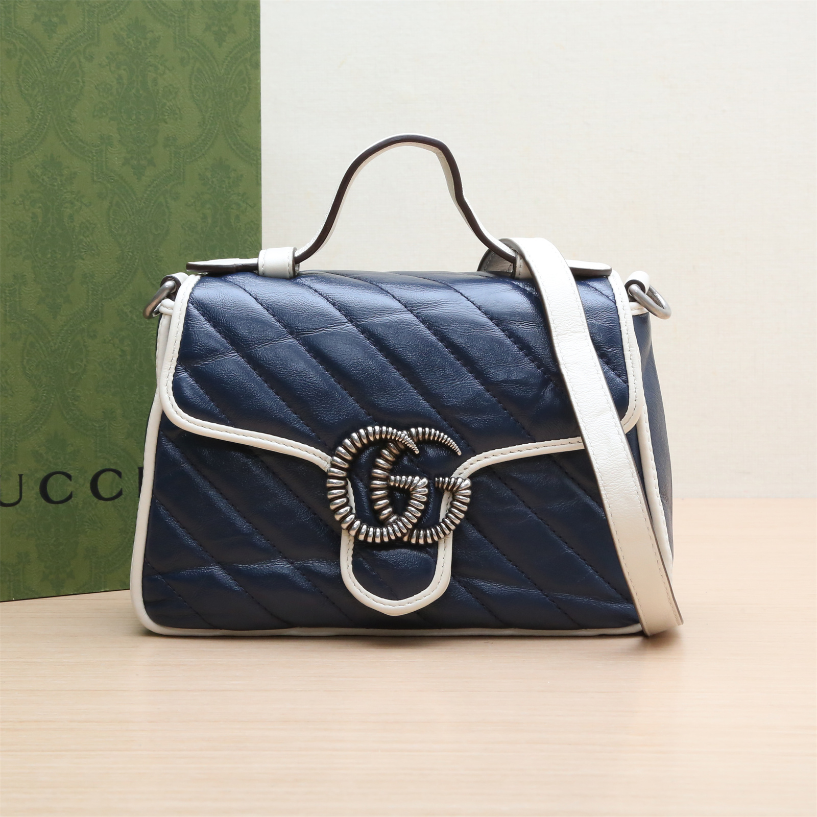 95新  已减100！Marmont 手提 肩背包 Mini 21 墨蓝色P253289667