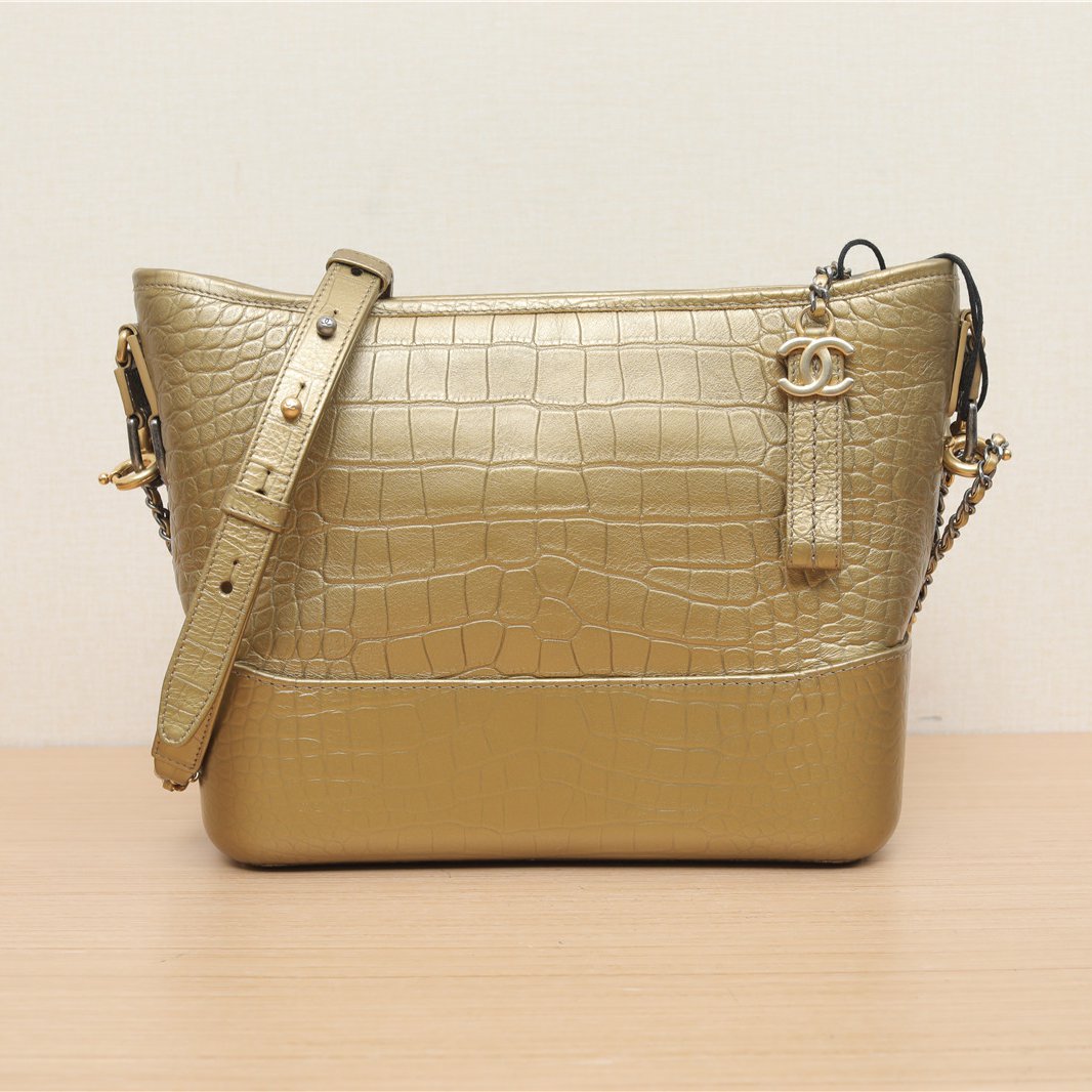 95新 Chanel/香奈儿 【ZS】流浪包新中号26cm 鳄鱼压P241559601
