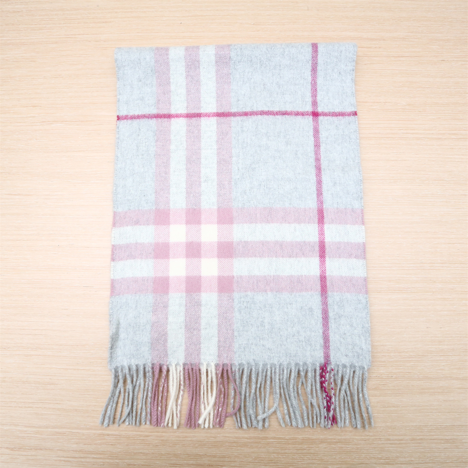 99新  格纹 围巾 拼色 山羊绒P253081125