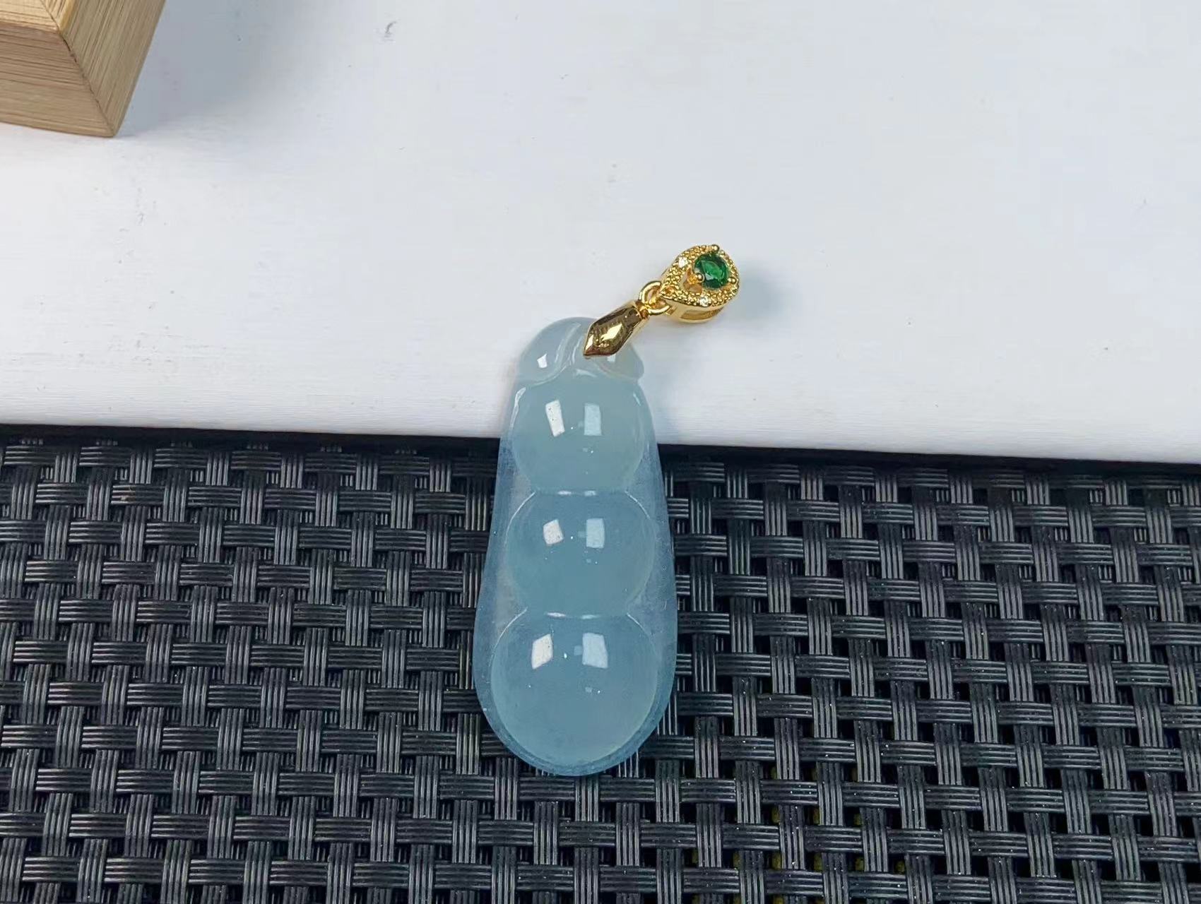 （聚宝严选）D0101老蓝水四季豆福豆吊坠精致气质妈妈款时尚精美