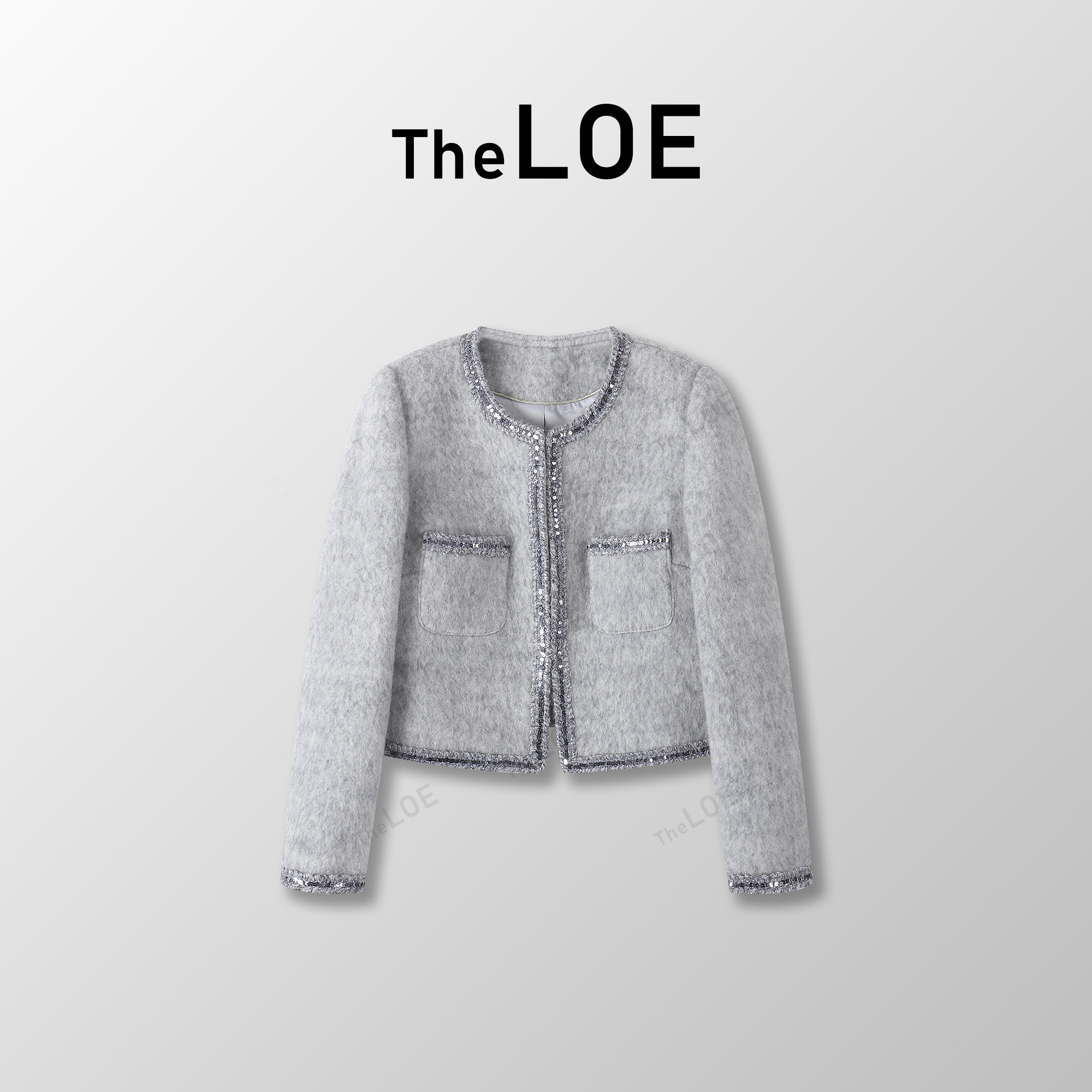 TheLOE/千金玛德琳高级感亮片小香风羊毛外套#12.12W-G1257