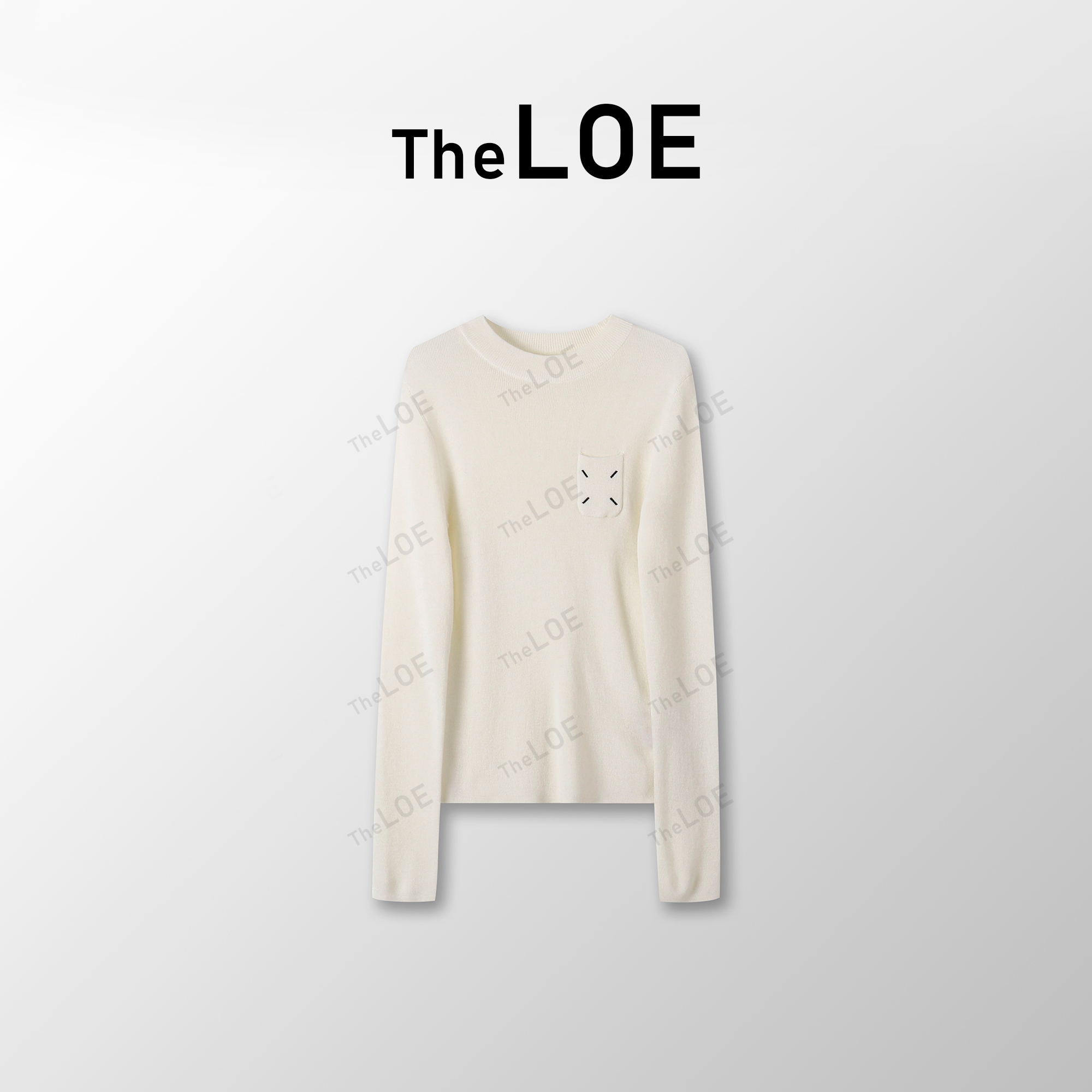 TheLOE/肌肤之享 绵羊毛亲肤温暖小众撞色针织衫#LE-23365