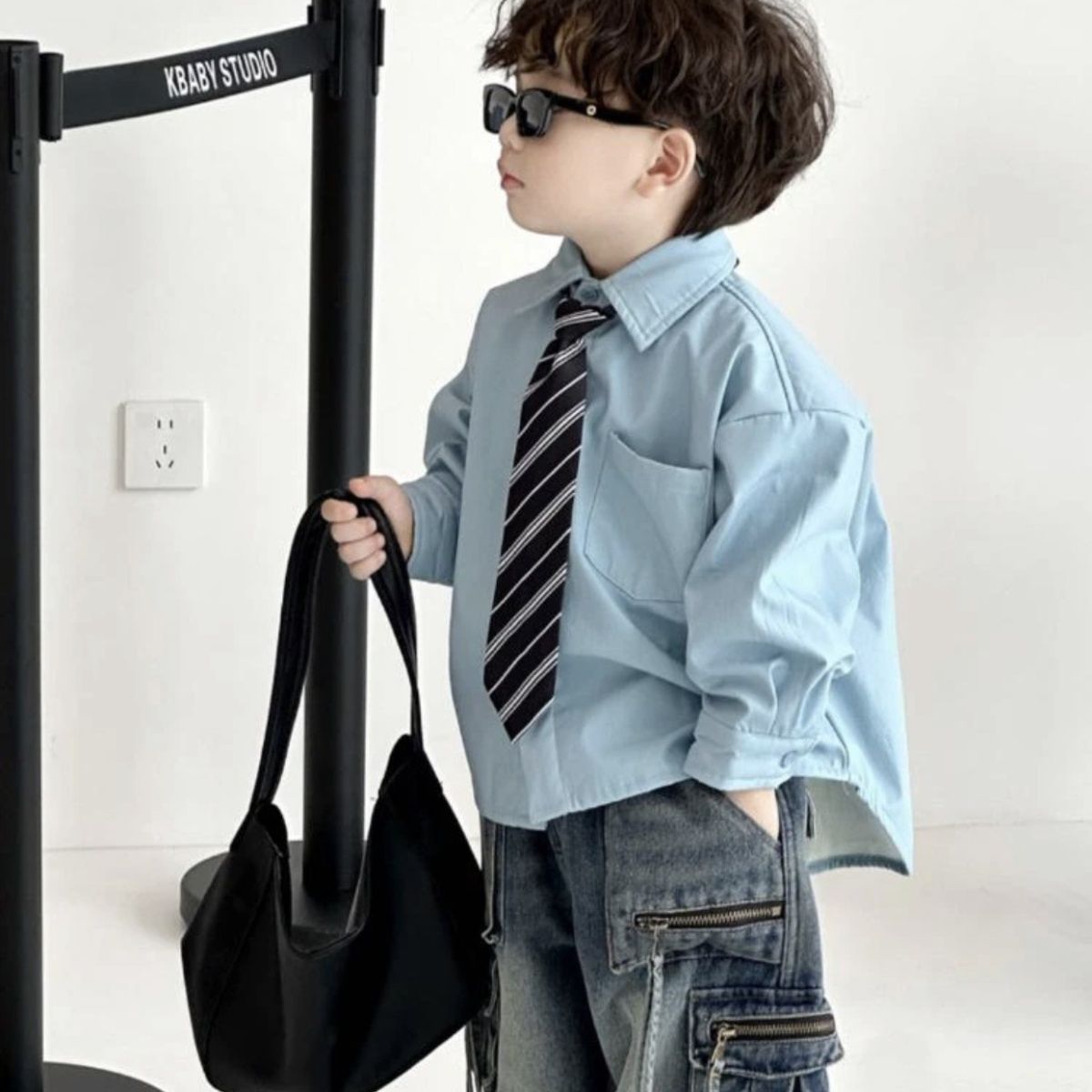 男童一体绒衬衫2023秋冬新款儿童韩系衬衣帅气宝宝长袖上衣冬装潮