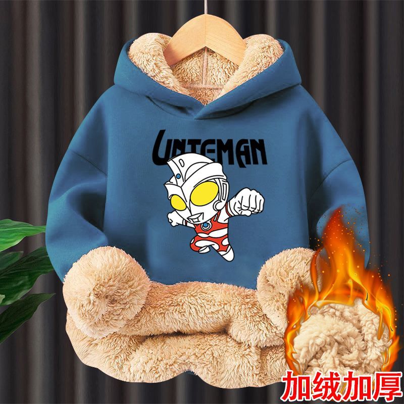 百搭男童卫衣加绒加厚儿童上衣奥特曼童装帅气炸街小男孩