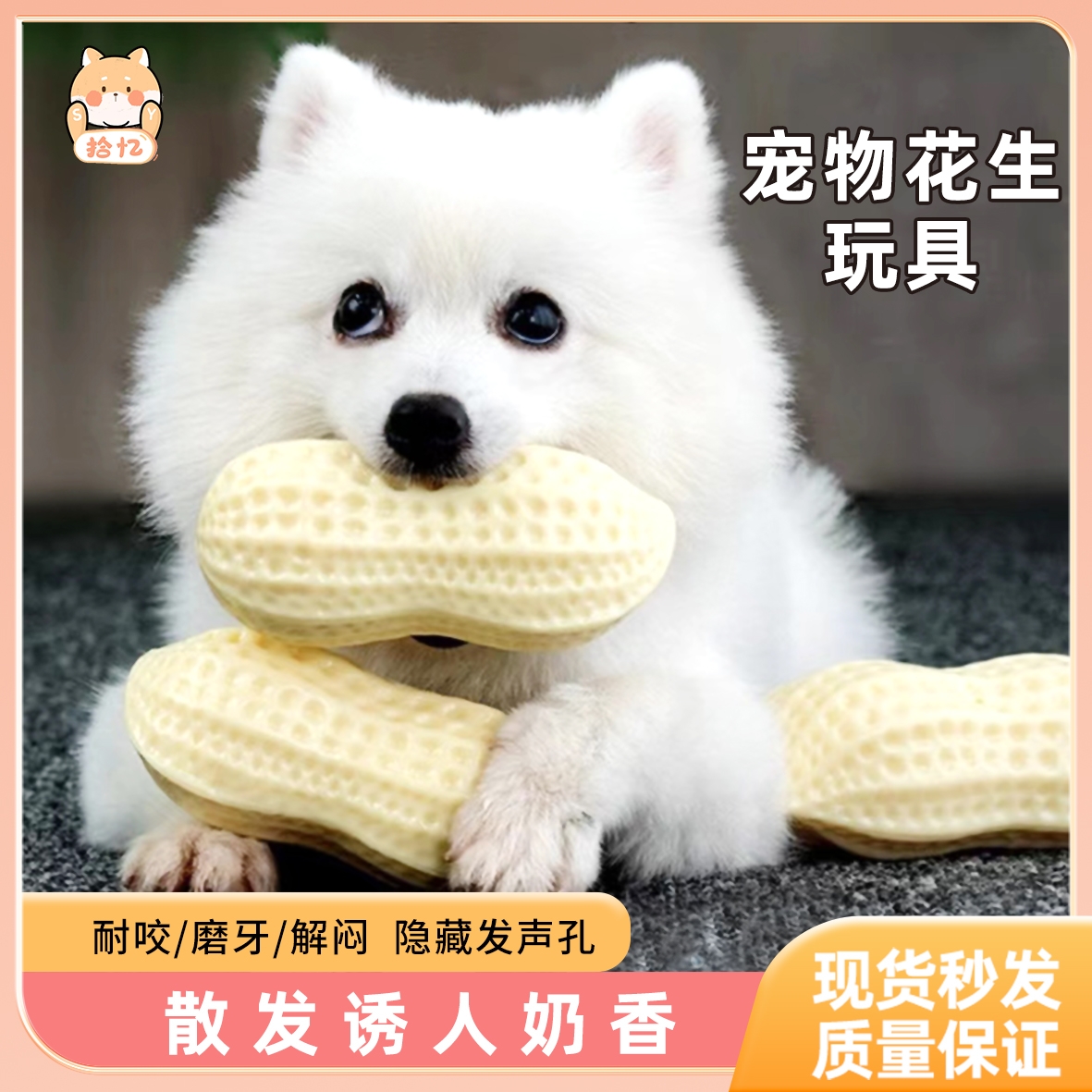 狗狗玩具耐咬磨牙发声花生中大型犬逗训狗球柯基法斗解闷神器网红