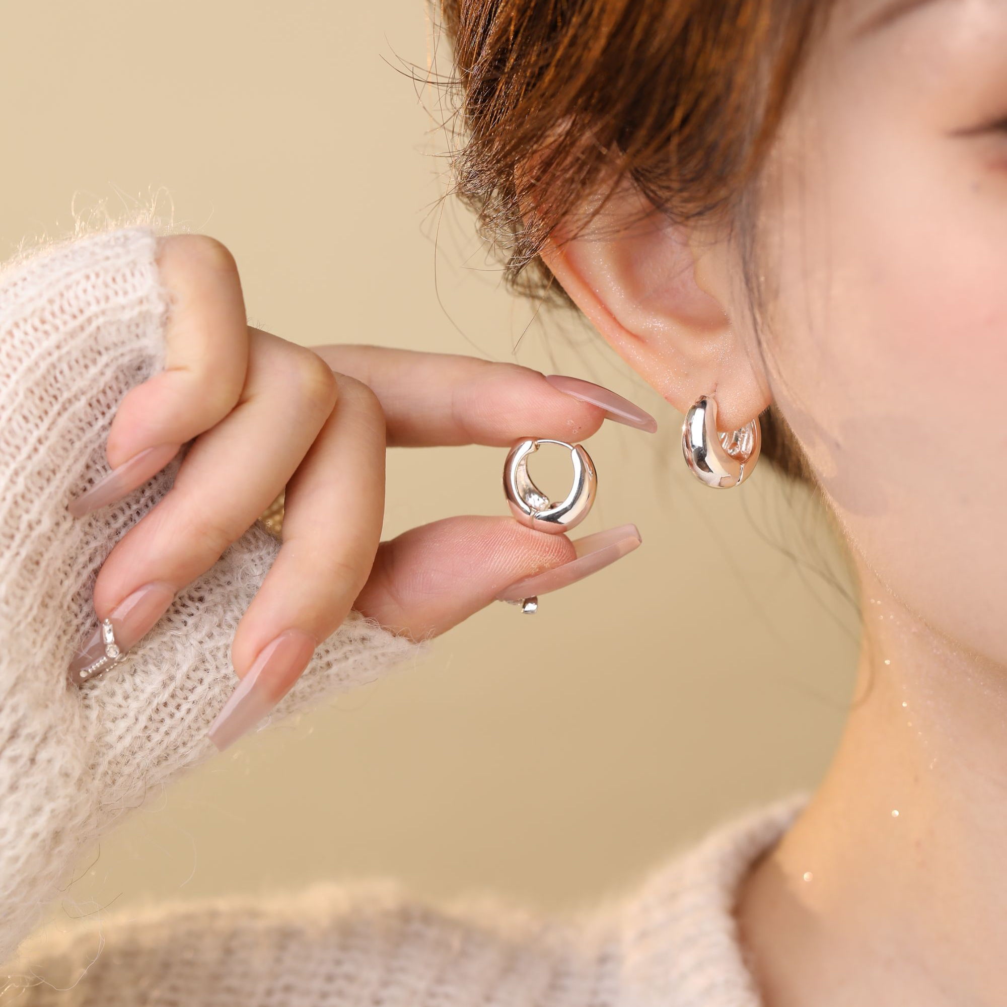 【水滴耳扣】轻奢原创设计耳环高级感耳扣精致百搭简约商品图