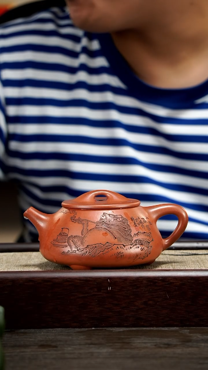 【闪购商品】紫砂茶壶景舟石瓢-中槽青
