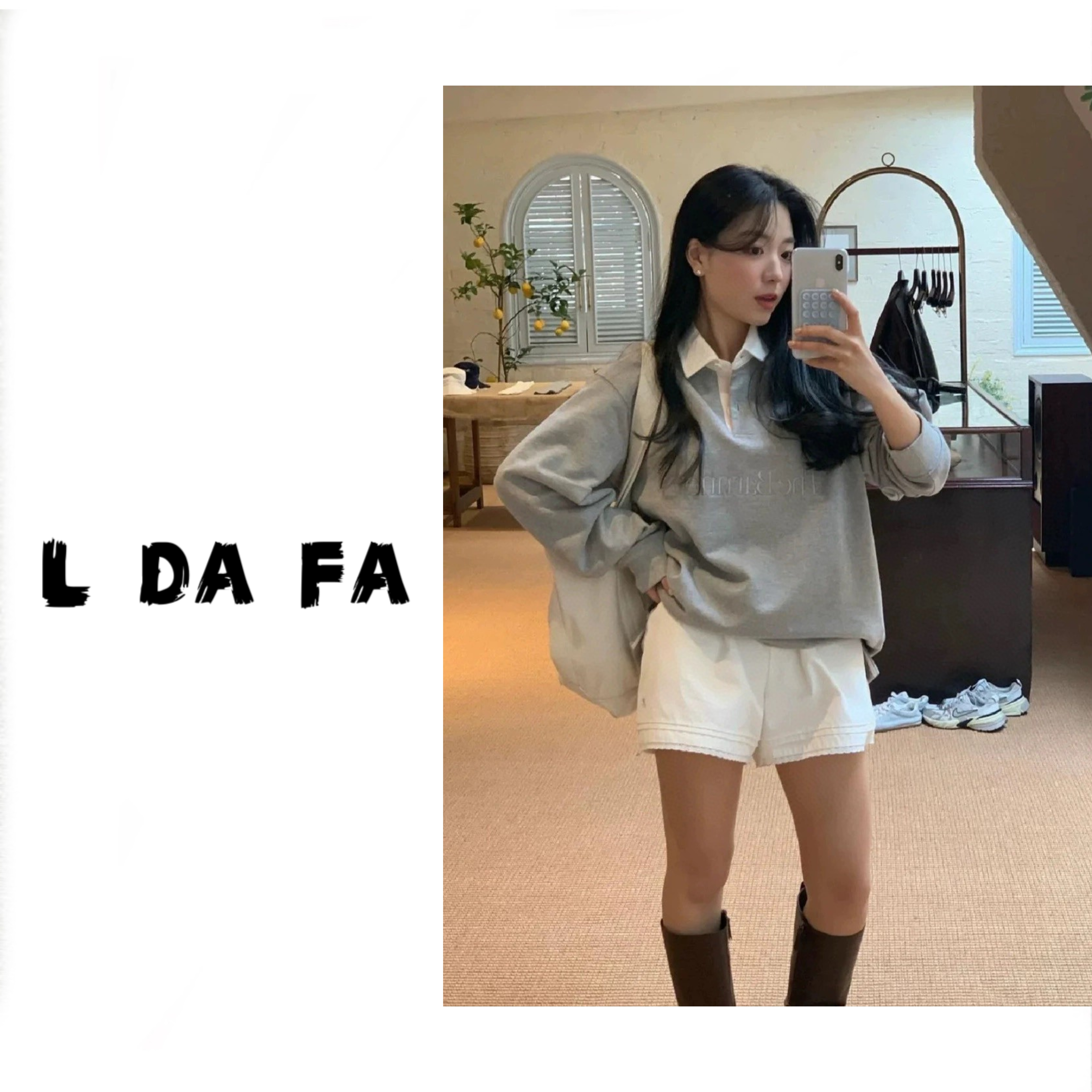 刘大發-【八奶Polo衫】韩国th*Bar*net字母刺绣休闲Polo衫长袖卫衣