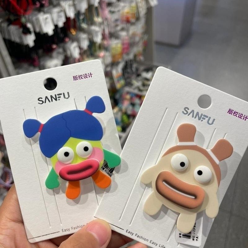 怪诞大嘴娃发夹香肠嘴大眼睛碎发夹发卡多巴胺发饰