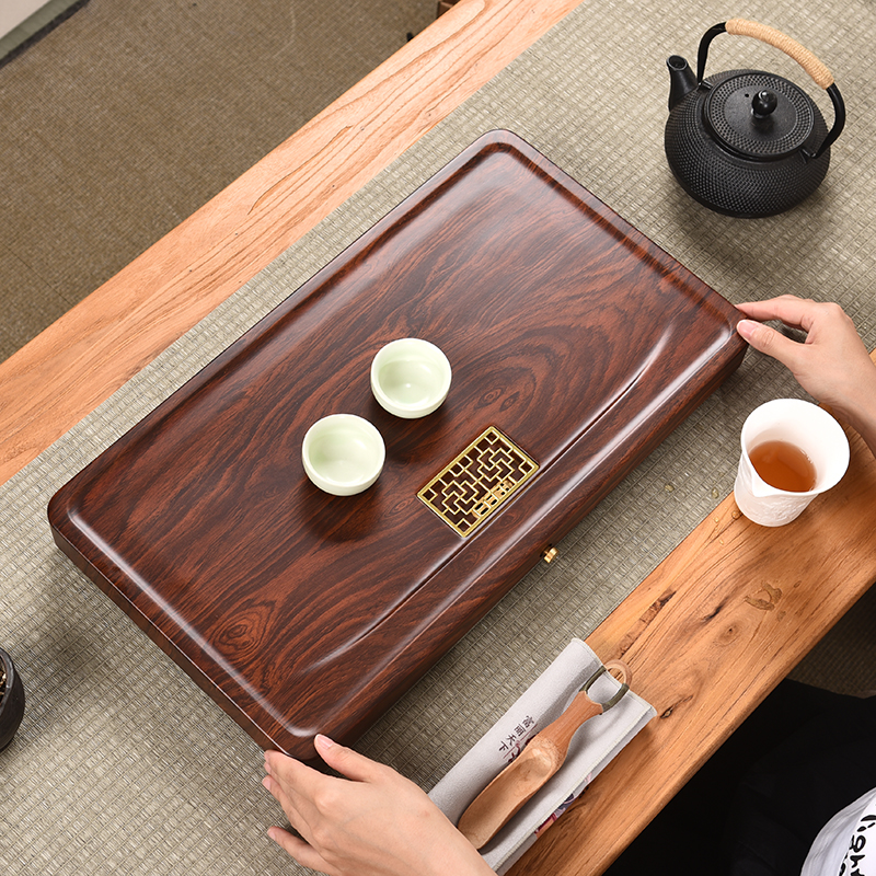 云海50*28*4 实木茶盘家用整块长方形简约排水中式新款客厅泡茶台
