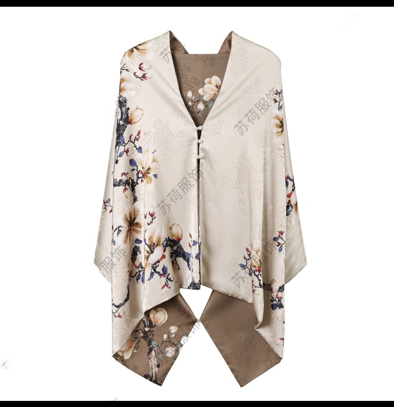 香云花萝双面双色盘扣女士夏季披肩民族风气质