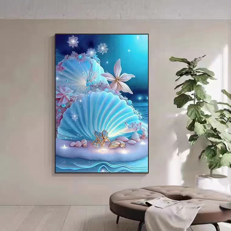蓝贝壳  十字绣蒙娜丽莎41色65*85【送工具包+绷带+线蜡】