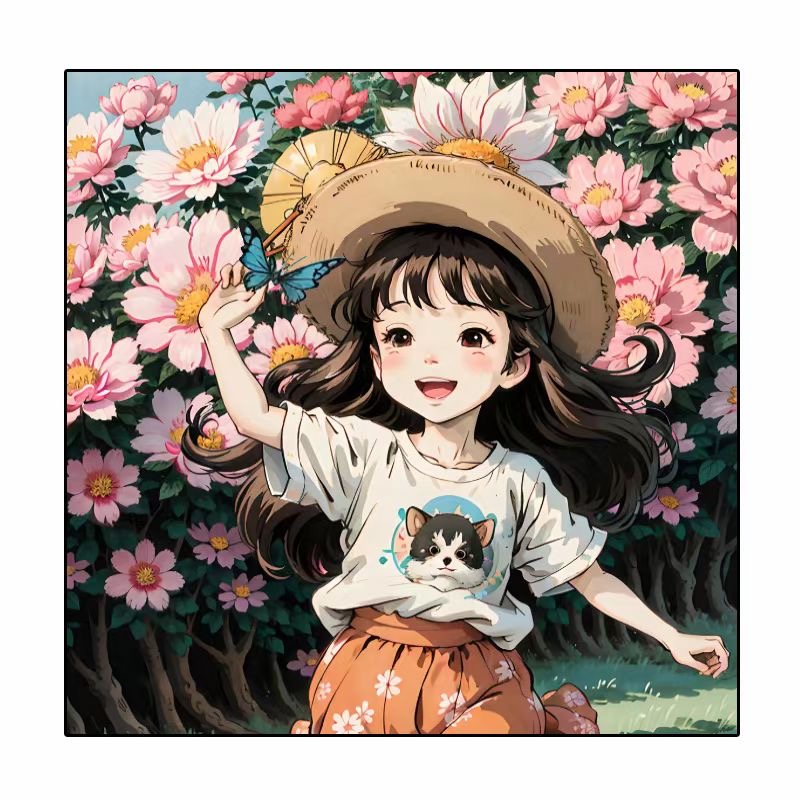 新款花香女孩  蒙娜丽莎十字绣40色75*75【送工具包+绷带+线蜡】